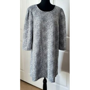 Ophelia Roe Womens Black and White Print Knee Length Casual Sheath Dress Size L